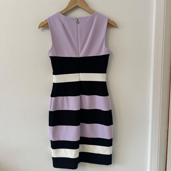 Tommy Hilfiger Purple and Black Wide Stripe Shift Dress | Size 2 - Picture 6 of 11